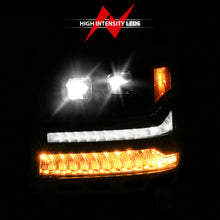 Load image into Gallery viewer, ANZO 16-18 Chevy Silverado 1500 (Factory HID Models ONLY) Full LED Proj Headlights Black - Pair