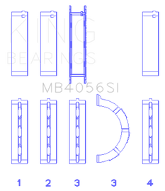 King Engine Bearings Ford 155 (Size +1.0mm) Main Bearing Set
