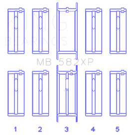 King Engine Bearings Ford 2.0/2.3L 8V (Size +0.50mm) Main Bearing Set