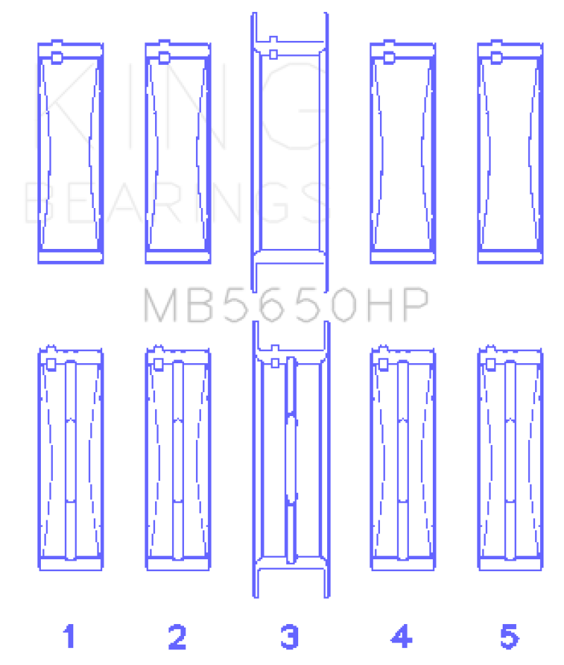 King Engine Bearings Ford 370/429/460 16V OHV (Size .001) Crankshaft Main Bearing Set