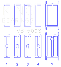 King Engine Bearings Chevrolet 400 Crankshaft Main Bearing Set (Set of 5) - Size .001