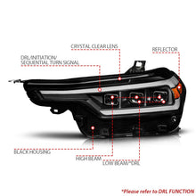 Load image into Gallery viewer, Anzo 2023+ Chevy Colorado Full LED Proj. Headlights w/ Black Housing - Seq. Lightbar w. DRL