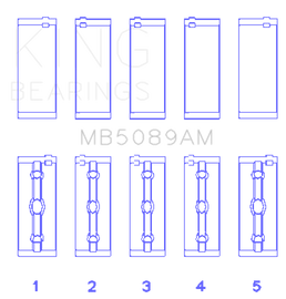 King Engine Bearings Toyota 1Rz (Size +0.50mm) Main Bearing Set