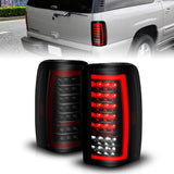 ANZO 00-06 Chevrolet Tahoe / GMC Yukon Full LED Taillights w/ Lightbar Black Housing/Smoke Lens