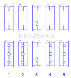 King Engine Bearings Hyundai Lantra 1600 (Size +0.50mm) Main Bearing Set