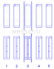 King Engine Bearings Ford 351ci/400ci 16V Main Bearing Set (Size 020) - Set Of 10