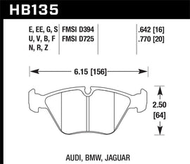 Hawk 89-90 Audi 100 Quattro 2.2L Base 1 Piston Caliper Front ER-1 Brake Pads