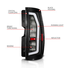 Load image into Gallery viewer, Anzo 07-14 Chevrolet Suburban / 07-14 GMC Yukon Black Full LED Tail Light Plank Style w/ Clear Lens