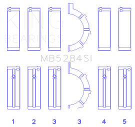 King Engine Bearings Chrysler/Jeep 287Ci 4.7L (Size +0.25mm) Main Bearing Set