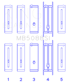 King Engine Bearings Chevrolet/Isuzu Ohv Ln2 (Size +0.25mm) Main Bearing Set