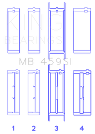 King Engine Bearings Ford V-6 183. (Size +0.50mm) Main Bearing Set