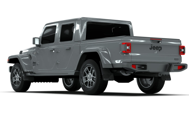 Rally Armor 19-25 Jeep Gladiator JT (Incl. Overland/Sport/Sport S) Black Mud Flap w/Grey Logo