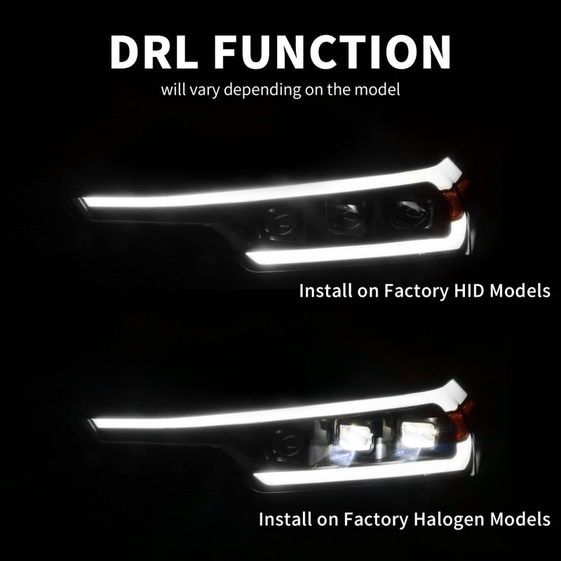 Anzo 2023+ Chevy Colorado Full LED Proj. Headlights w/ Black Housing - Seq. Lightbar w. DRL