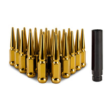 Load image into Gallery viewer, Mishimoto Mishimoto Steel Spiked Lug Nuts M12 x 1.5 24pc Set Gold