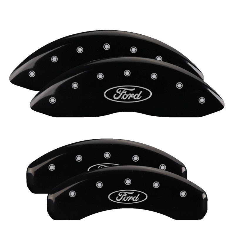 MGP 4 Caliper Covers Engraved 21-24 Ford F150 Brake Caliper Covers - Front & Rear Set - Black