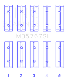 King Engine Bearings Nissan Hr15/16DE (Size +0.50mm) Main Bearing Set