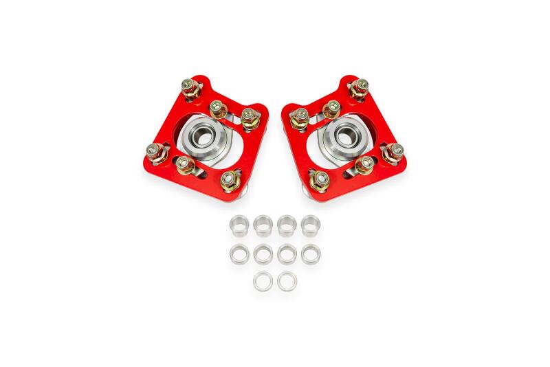 BMR 94-04 Ford Mustang Steel Caster Camber Plates - Red