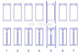 King Engine Bearings Ford 200 3.3L 12V Main Bearing Set