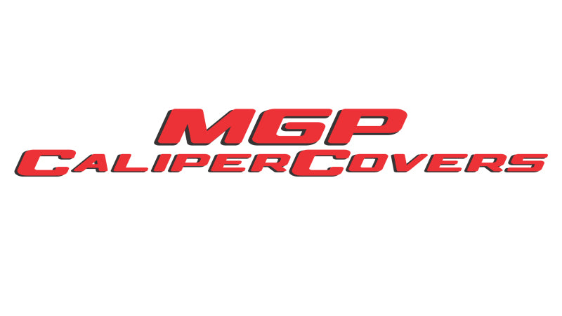 MGP 4 Caliper Covers Engraved Front & Rear Red Finish Silver Characters for 20-22 GMC Sierra 2500HD