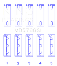 King Engine Bearings Suzuki J24B (Size +0.25mm) Main Bearing Set