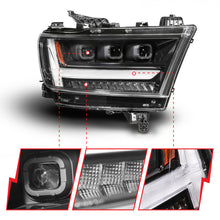 Load image into Gallery viewer, ANZO 19-24 RAM 1500 (New Body/OE Halogen) Full LED Proj Headlights DRL/SeqSig Black - Pass. Side