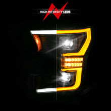 Load image into Gallery viewer, ANZO 15-17 Ford F-150 (Factory Halogen Model ONLY) Full LED Proj Headlights  Init/SeqSig Black- Pair