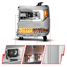 Load image into Gallery viewer, ANZO 16-18 Chevy Silverado1500 (Factory HID Models) LED Prj Light Bar Style Headlights Chrome - Pair