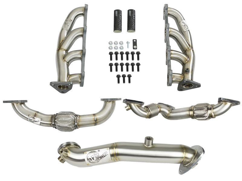 aFe Twisted Steel Header & Connection Pipe Combo GM Diesel Trucks 15-16 V8-6.6L (td) LML