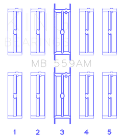 King Engine Bearings Ford 330/352/360/390/410/428 Engine (Size 020) Main Bearing Set