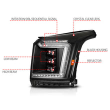 Load image into Gallery viewer, ANZO 15-20 GMC Yukon (Incl XL - Factory Halogen Models) Full LED Proj Headlights Black - Driver Side