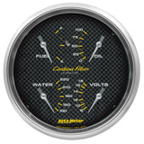 Autometer Carbon Fiber Quad Gauge 5in. 240Ohm (E) - 33Ohm (F) Electric