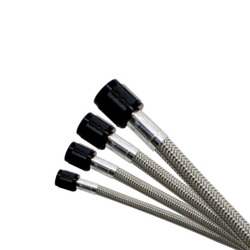 Nitrous Express 4AN 20in Stainless Braided Double SHO Hose (w/Black 3AN Ends - Both Ends)