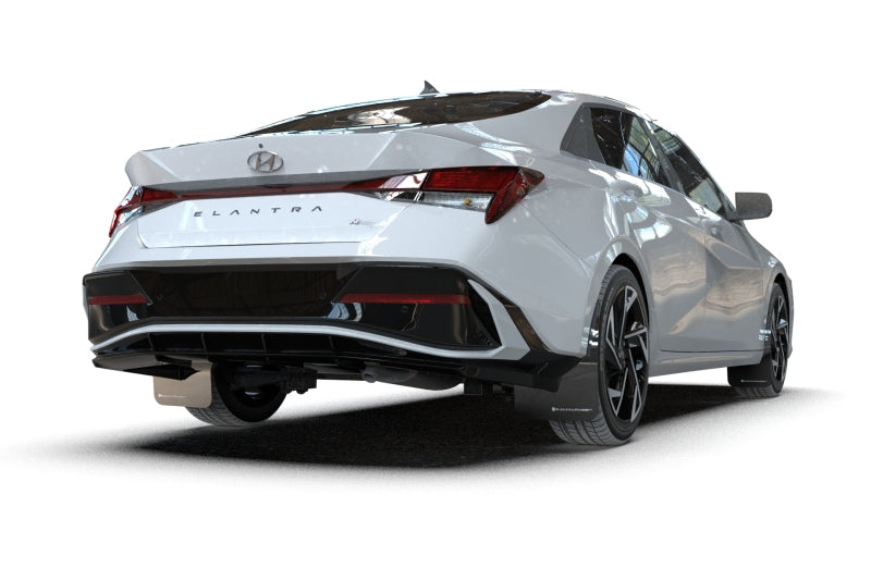 Rally Armor 24-26 Hyundai Elantra N/N Line Black Mud Flap w/White Logo