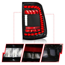 Load image into Gallery viewer, ANZO 19-24 RAM 1500 (Factory Halogen Models) Full LED Tail Lights SeqSig Black - Pair