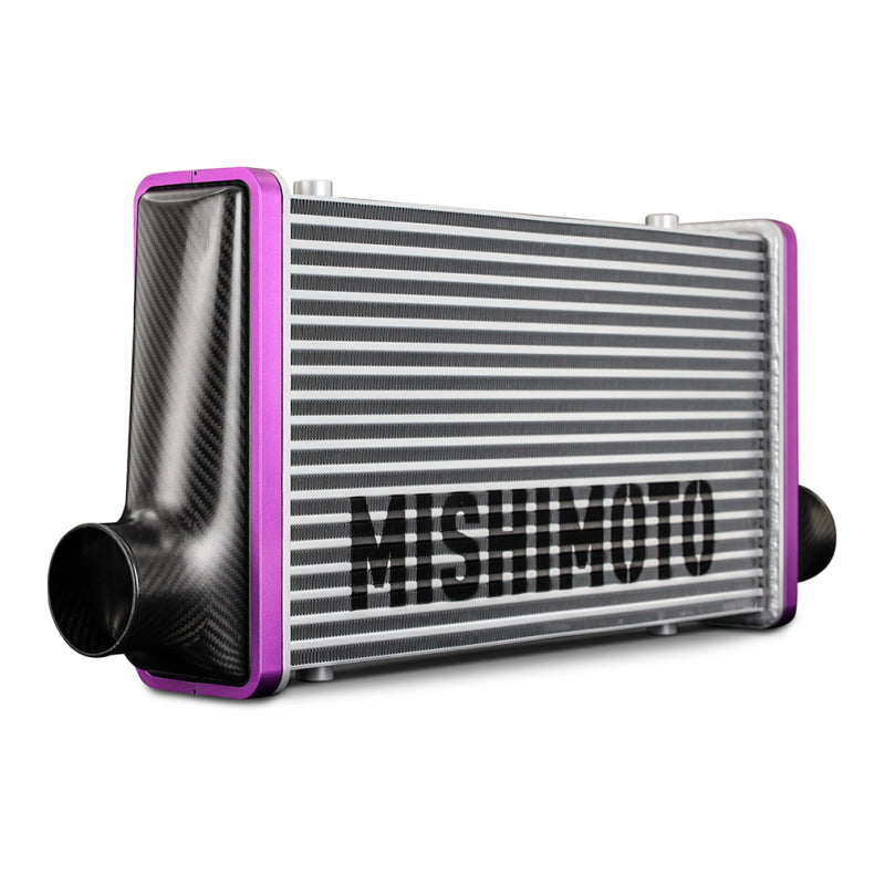 Mishimoto Universal Carbon Fiber Intercooler - Matte Tanks - 525mm Gold Core - C-Flow - R V-Band