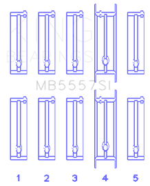 King Engine Bearings Chevrolet 121Ci/Ln2 134Ci (Size +0.25mm) Main Bearing Set