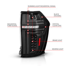 Load image into Gallery viewer, ANZO 21-24 Chevy Suburban/Tahoe Full LED Tail Lights SeqSig Black - Pair