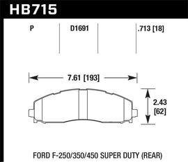 Hawk 2015 Ford F-250/350/450 Super Duty Rear Brake Pads