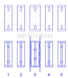 King Engine Bearings Ford Fiesta 1.25I (ZETec/Ecoboost 1.6) (Size +0.50mm) Main Bearing Set