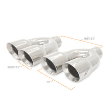 Load image into Gallery viewer, Mishimoto Universal Steel Muffler Tip 2.5in Inlet Dual Y Polished