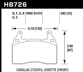 Hawk 2014 Cadillac CTS Vsport Performance Round Weights Front ER-1 Brake Pads