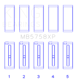 King Engine Bearings Peugeot Ep6 1.6L/BMW N14B16C (Size STDX) Main Bearing Set