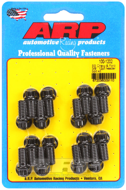 ARP BB Chevy & Ford 3/8in 12pt Header Bolt Kit