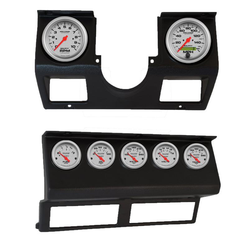 Autometer Ultra-Lite Direct Fit Dash Kit 87-96 Jeep Wrangler YJ (Tach/MPH/FL/OilP/WTMP/VLT/TRNS)