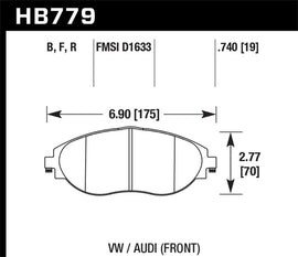 Hawk 2016 Audi S3 DTC-70 Front Brake Pads