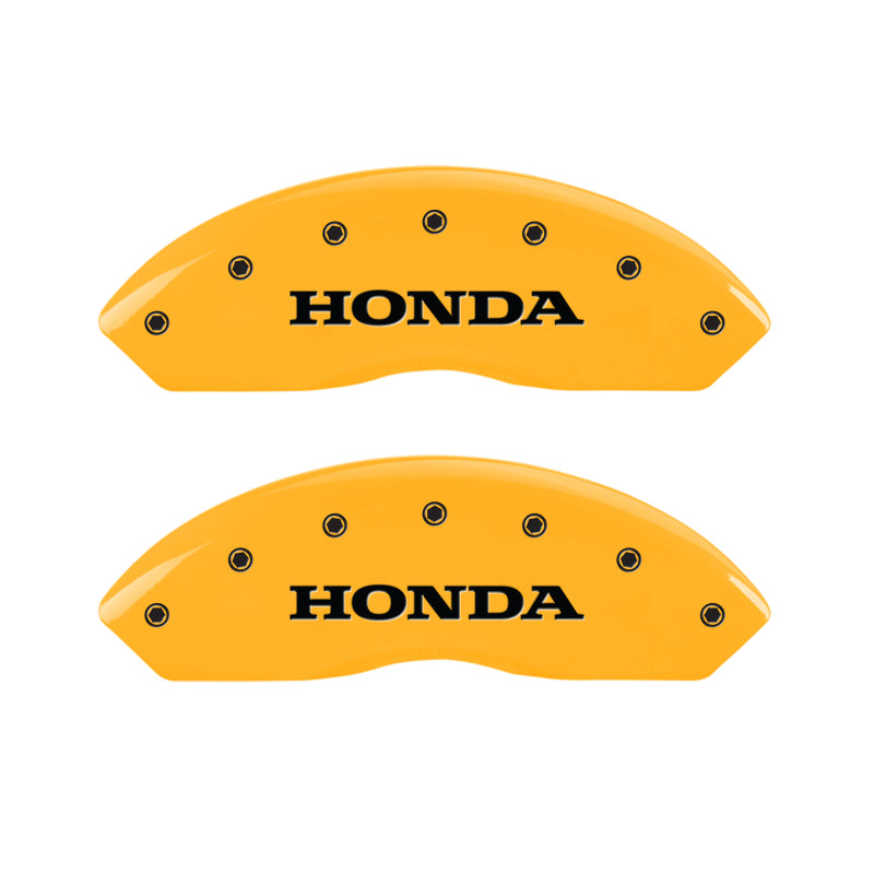 MGP 4 Caliper Covers Engraved Front Honda Rear H Logo Yellow Finish Black Char 2003 Honda Accord