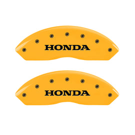 MGP 4 Caliper Covers Engraved Front Honda Rear H Logo Yellow Finish Black Char 2003 Honda Accord