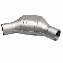 Load image into Gallery viewer, MagnaFlow Universal Catalytic Converter 2.25 inch Angled O/O PC2 Front