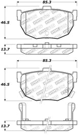 StopTech Street Touring Hyundai Elantra/Tiburon / Kia Spectra Rear Brake Pads