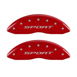 MGP 4 Caliper Covers Engraved front & Rear 2015/Sport Red finish silver ch